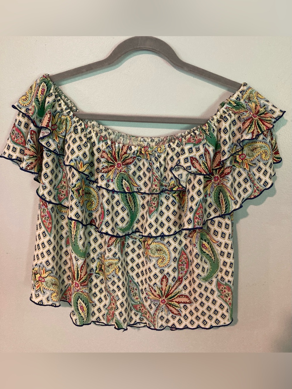 Zara Printed Ruffle Top - Picture 5 of 5